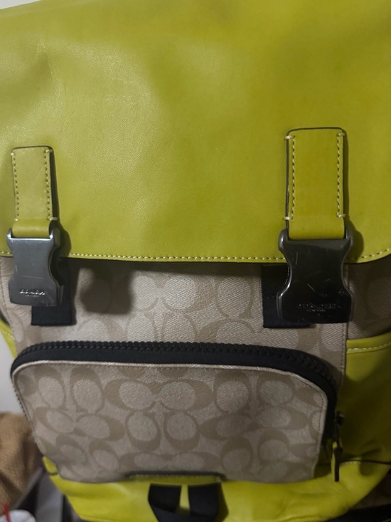 Coach Other - Coach Yellow-Green Signature Canvas Backpack